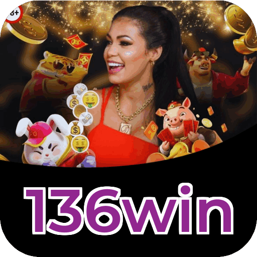 Interface do aplicativo 136win mostrando jogos disponíveis no iOS e Android